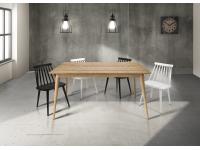 Foto tavolo rustico moderno allungabile in abete spazzolato colore naturale