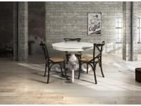 Foto tavolo tondo allungabile in stile shabby chic provenzale in legno massello