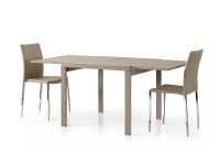 Foto tavolo allungabile in stile moderno contemporaneo color tortora cm 90(180) x 90