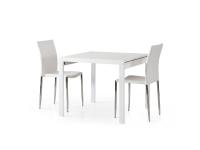 Foto tavolo quadrato allungabile color bianco in laminato 90(180)x90 cm stile moderno contemporaneo