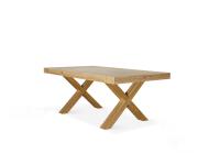 Foto tavolo allungabile gambe a croce in stile rustico moderno color rovere consumato