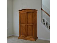 Foto armadio in stile classico per ingresso in legno 2 ante scorrevoli 1 ripiano arte povera con cornice curva