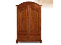 Foto armadio classico in legno 2 ante 2 cassetti con cornice curva