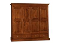 Foto armadio in legno 4 ante 4 cassetti smontabile per arredi in stile classico