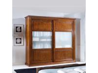 Foto armadio in legno 2 ante scorrevoli con vetri parte centrale in stile contemporaneo