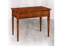 Foto consolle in legno 1 cassetto intarsiata con gambe a spillo stile classico