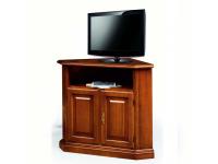 Foto porta tv ad angolo in legno con 2 porte e 1 vano a giorno per arredamenti in stile classico
