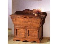 Foto madia in legno con 2 porte 1 ribalta sagomata in stile classico arte povera