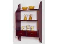 Foto mensola pensile in legno con 2 cassetti e 3 ripiani in stile classico arte povera ideali per arredi in stile