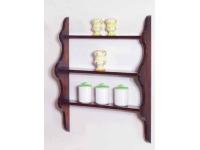 Foto pensili piattaie in legno massello in stile classico arte povera con 3 ripiani