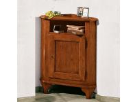 Foto mobile ad angolo in legno con 1 anta e vano a giorno per arredamenti in stile classico arte povera