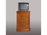 Foto cassettiera ad angolo in legno con 5 cassetti per soggiorno e camere da letto in stile classico