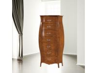 Foto mobile cassettiera bombata con 7 cassetti in legno design classico per arredo camere da letto