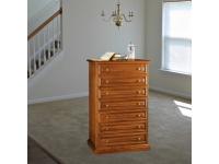 Foto mobile settimanale con 7 cassetti in legno per arredi privati o contract in stile classico arte povera