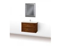 Foto mobile bagno in legno sospeso con lavello in mineralmarmo