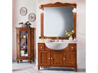 Foto mobile bagno classico in legno 3 ante 2 cassetti con lavello mineralmarmo e specchiera