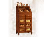 Foto dispensa in legno 10 cassetti e 2 ante a ribalta per arredamenti in stile classico