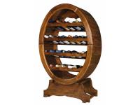 Foto portabottiglie in legno a forma di botte in stile classico arte povera per arredo taverna o soggiorno