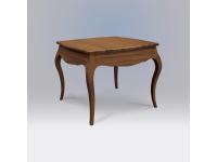 Foto tavolo allungabile in legno con fusto sagomato e gambe a sciabola in stile classico arte povera