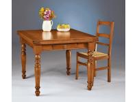 Foto tavolo in stile classico in legno allungabile a libro con 1 cassetto e gambe tornite