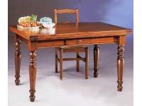 Foto tavolo in legno allungabile con apertura a libro ed 1 cassetto design classico