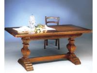 Foto tavolo allungabile da 160cm in stile classico arte povera con gambe tornite e piano in legno toulipier