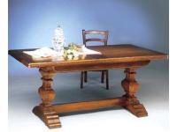 Foto tavolo allungabile in legno toulipier da 180 cm con colonne tornite in stile classico arte povera