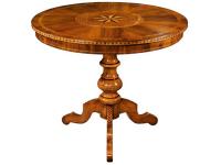 Foto tavolo tondo intarsiato richiudibile a vela in stile classico