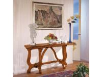 Foto tavoli consolle apribile da 180 cm in legno con gambe lavorate in stile classico arte povera