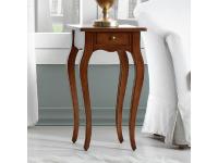 Foto tavolino in legno con 1 cassetto e gambe a sciabola per arredamento in stile classico