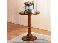 Foto tavolino in legno con colonna centrale tornita da diametro 50 cm design stile classico arte povera