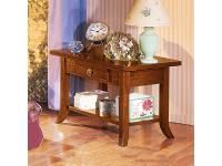 Foto tavolino salotto in legno in stile classico arte povera con 1 cassetto 1 ripiano