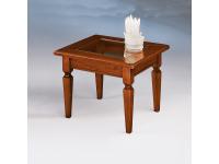 Foto tavolino quadrato in legno con piano legno e vetro per arredamenti in stile classico