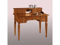 Foto scrittoio in legno per arredamenti in stile classico arte povera con 13 cassetti e gambe a spada