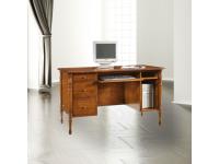 Foto scrivanie in legno 3 cassetti vano a giorno colonne tornite in stile classico arte povera per arredo hotel alberghi