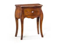 Foto comodini bombati in legno per arredo privato o contract albergo hotel con 1 cassetto e gambe a sciabola