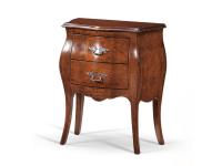 Foto comodino bombato in legno 2 cassetti per arredi privati o contract in stile classico arte povera