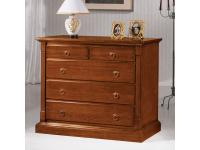 Foto comò in legno con 5 cassetti per arredamenti in stile classico arte povera