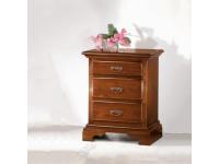 Foto comodino 3 cassetti in legno zoccolo sagomato per arredi in stile classico