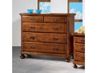 Foto comò in legno 5 cassetti con piedi a cipolla in stile classico arte povera