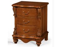 Foto comodino 3 cassetti in legno intagliato in stile classico arte povera