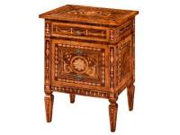 Foto comodino in legno 3 cassetti intarsiato per arredamenti in stile classico