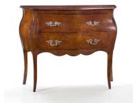 Foto comò in legno bombato in stile classico arte povera 2 cassetti