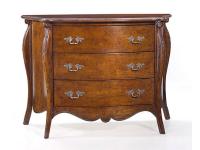 Foto comò in legno 3 cassetti sagomato e intagliato