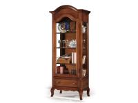 Foto vetrinetta classica in legno 1 anta 1 cassetto cornice cappello gendarme