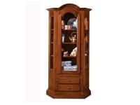 Foto vetrinetta classica in legno 1 anta 2 cassetti cornice curva