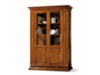 Foto vetrina in legno 2 porte 3 ripiani con fianchi vetro per arredi classici