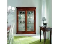 Foto vetrina in legno 2 porte scorrevoli smontabile con fondino tappezzato per arredi stile classico