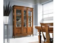 Foto vetrina sagomata con schienale con tessuto per arredamenti in stile classico arte povera