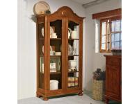 Foto vetrina classica in legno massello 2 ante cornice curva